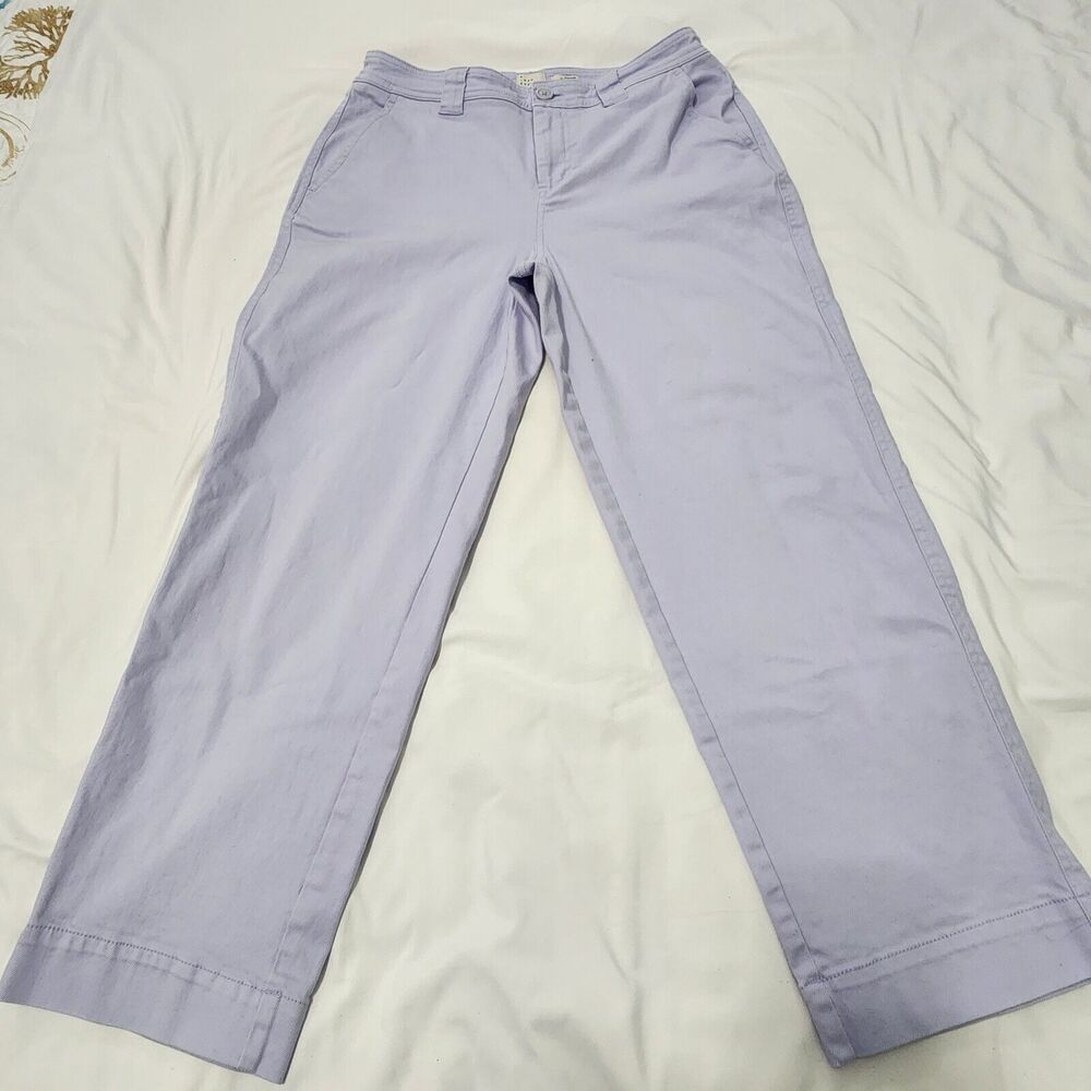 A New Day Jeans Sz 8 Lavender Stretch High Rise Straight Crop Pants RN# 17730